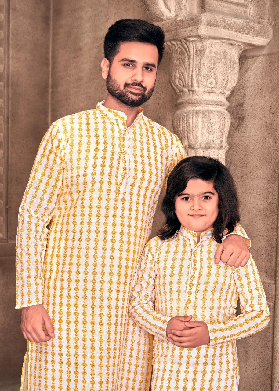 Father and Son Same Matching Kurta Outfit Set Dress