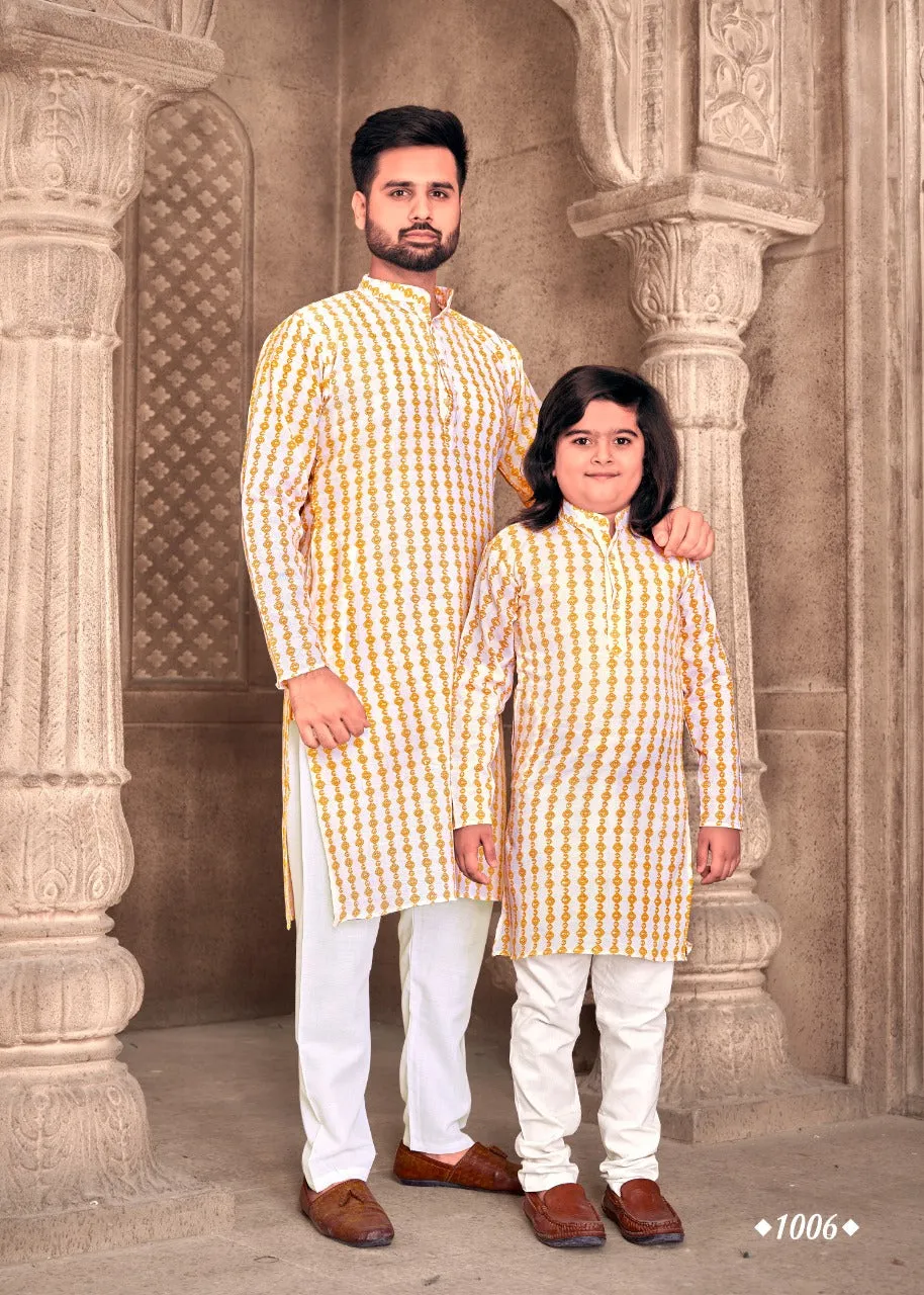 Father and Son Same Matching Kurta Outfit Set Dress