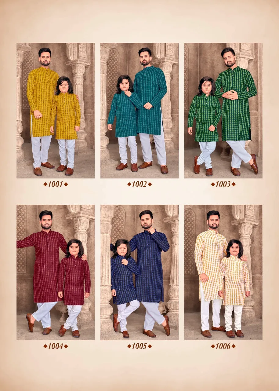 Father and Son Same Matching Kurta Outfit Set Dress