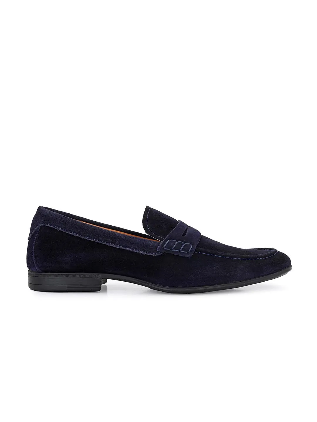 Genuine Navy Suede Leather Formal Shoes