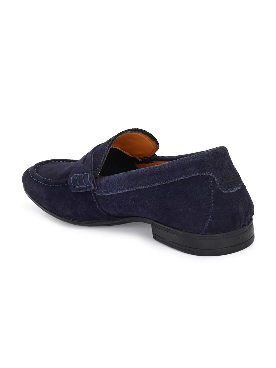 Genuine Navy Suede Leather Formal Shoes