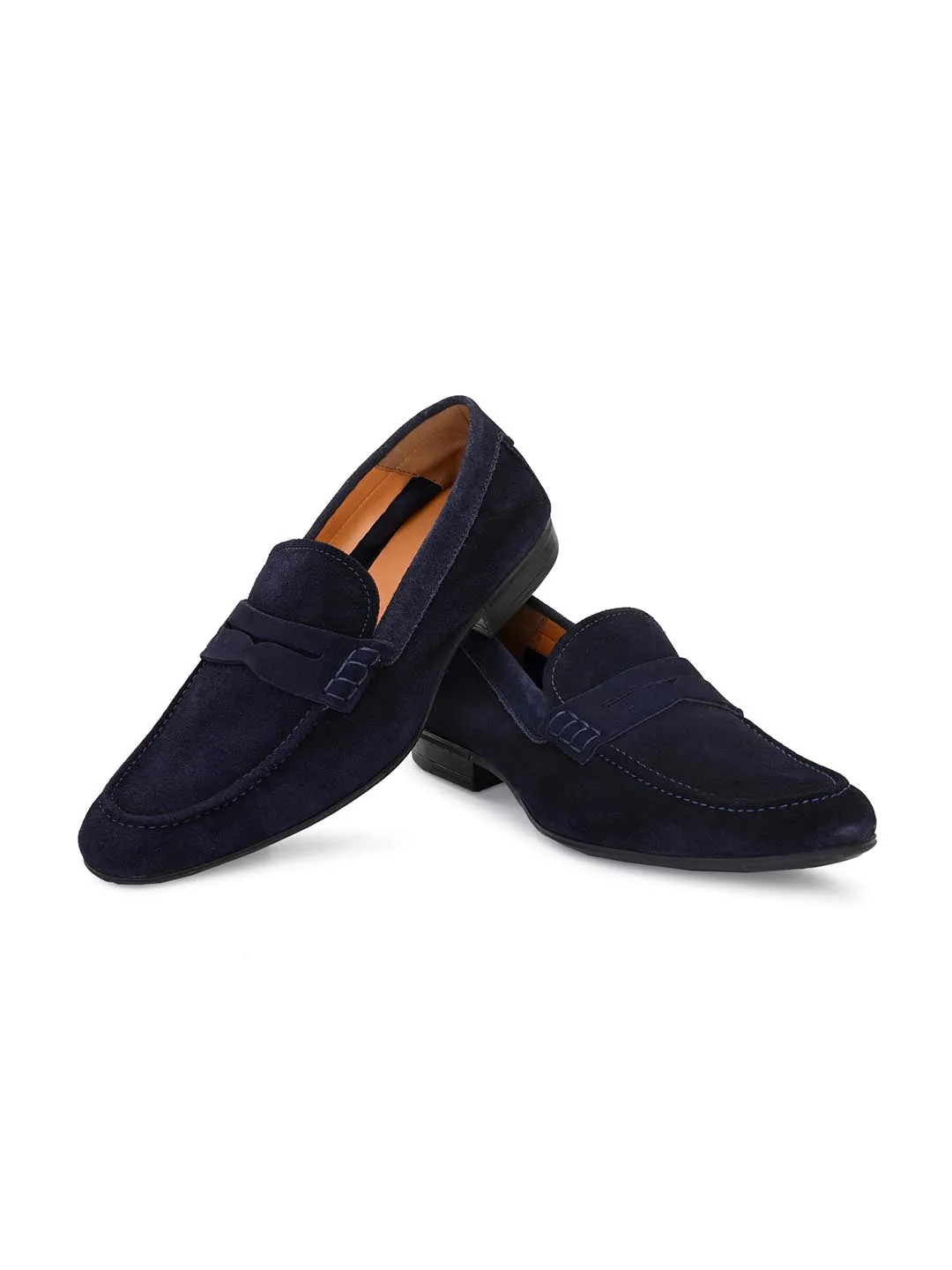 Genuine Navy Suede Leather Formal Shoes