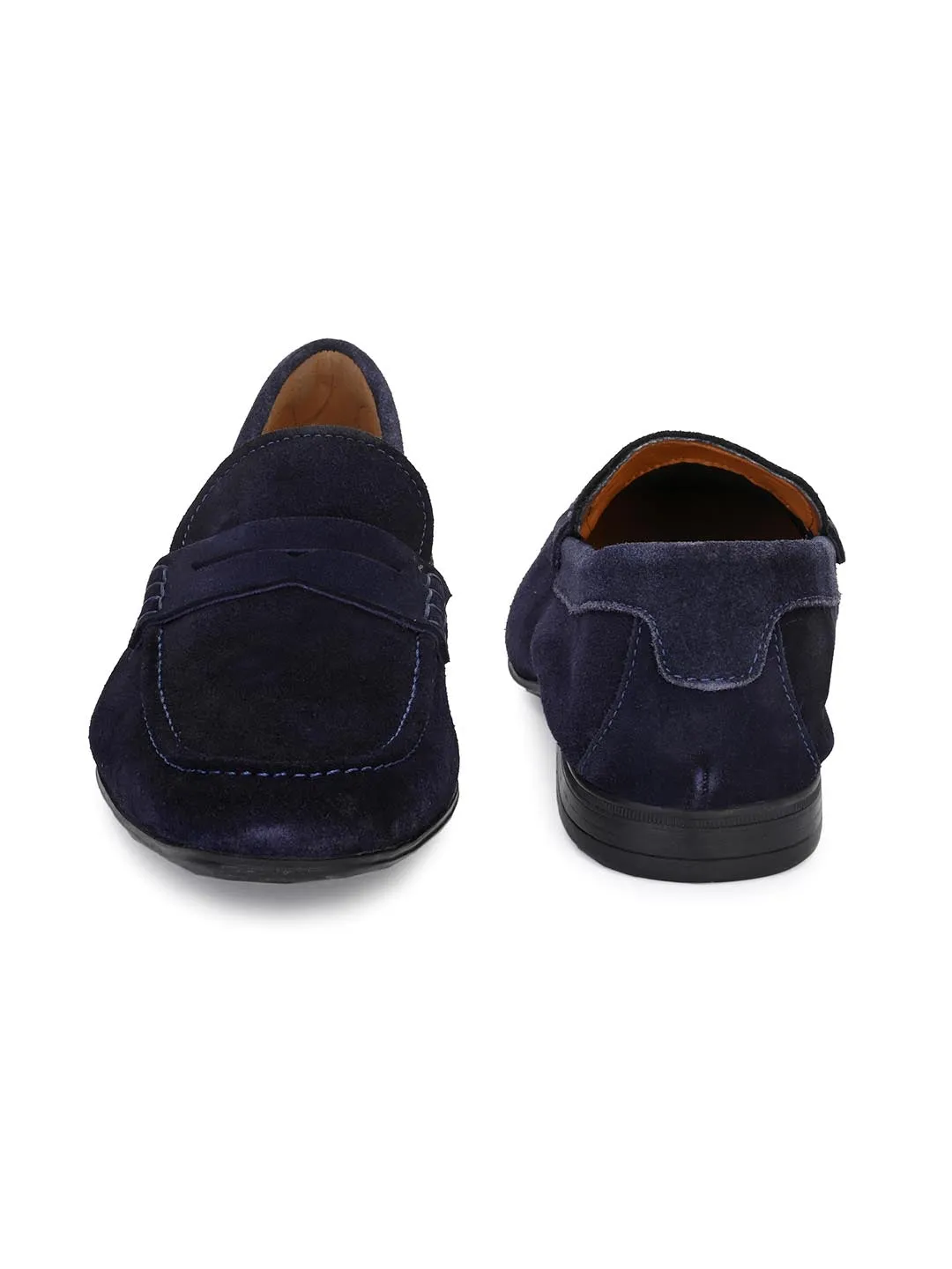 Genuine Navy Suede Leather Formal Shoes