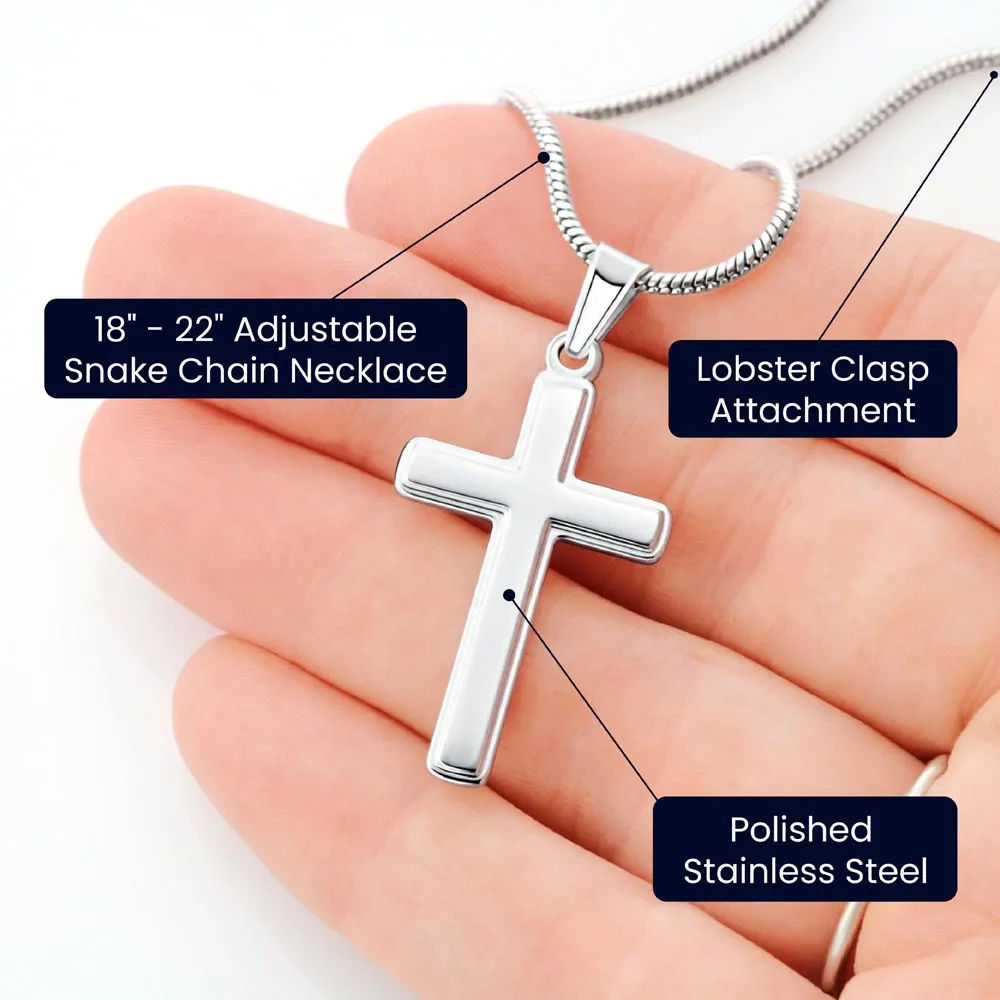 Gift For Daughter, Confirmation or Baptism Proud of Who You Are Stainless Steel Cross Necklace