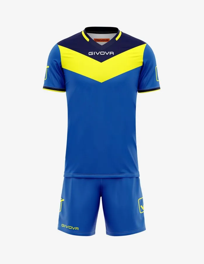 Givova Football kit Field kit, blue-yellow shirt and shorts 