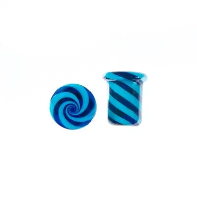 Glass Plugs - Blue Twist