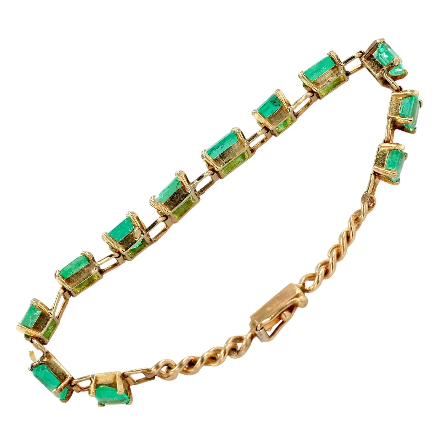 Gold 14k Colombian emerald bracelet