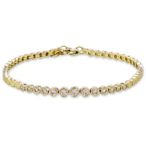 Graduated Bezel Diamond Solid Bracelet