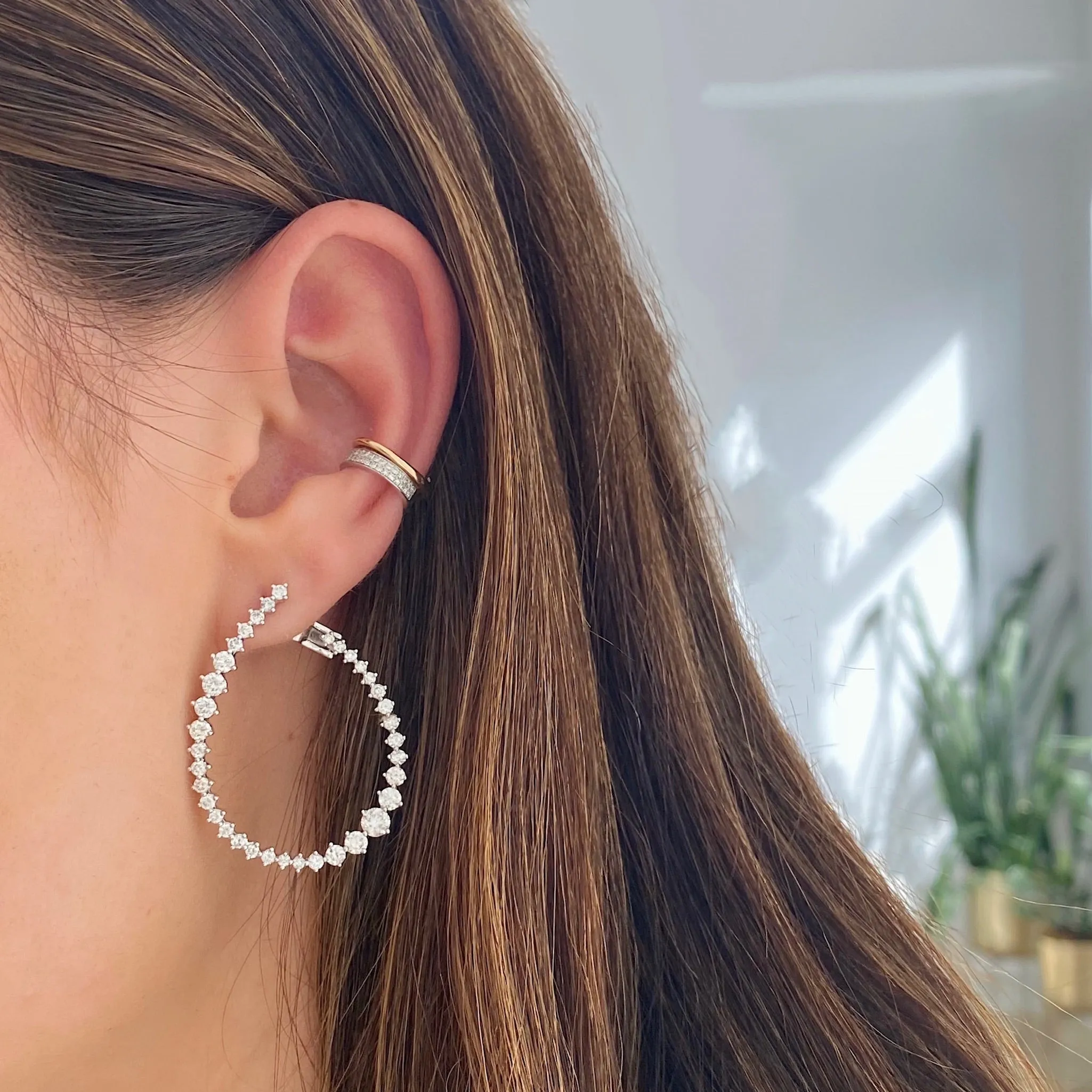 Graduated Diamond Statement Hoops