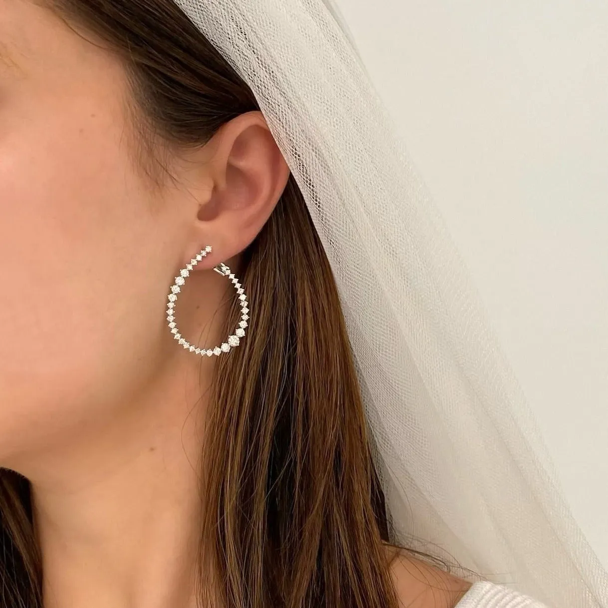 Graduated Diamond Statement Hoops