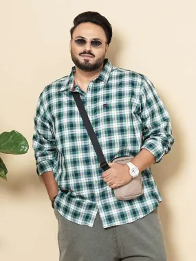 Hardsoda Men Navy Plus Size Checked Casual Shirt