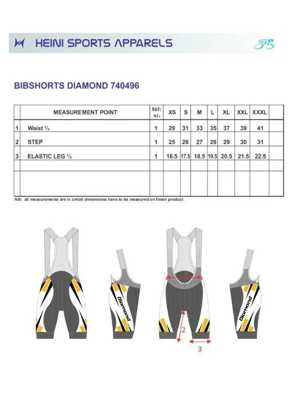 Heini Diamond 386 Mens Bib Short