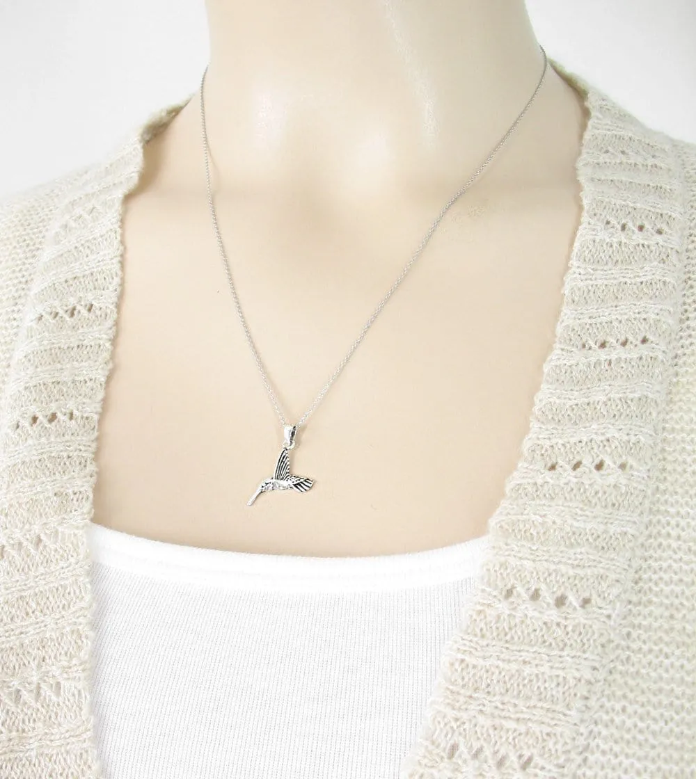 Hummingbird Drinking Nectar Pendant