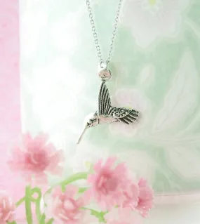 Hummingbird Drinking Nectar Pendant