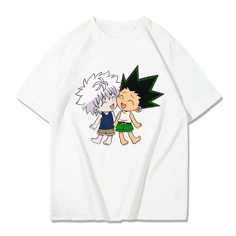 Hunter X Hunter Killua and Gon Friend Anime T-Shirts 100% Cotton High Quality