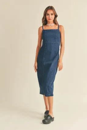 Indigo Denim Midi Dress