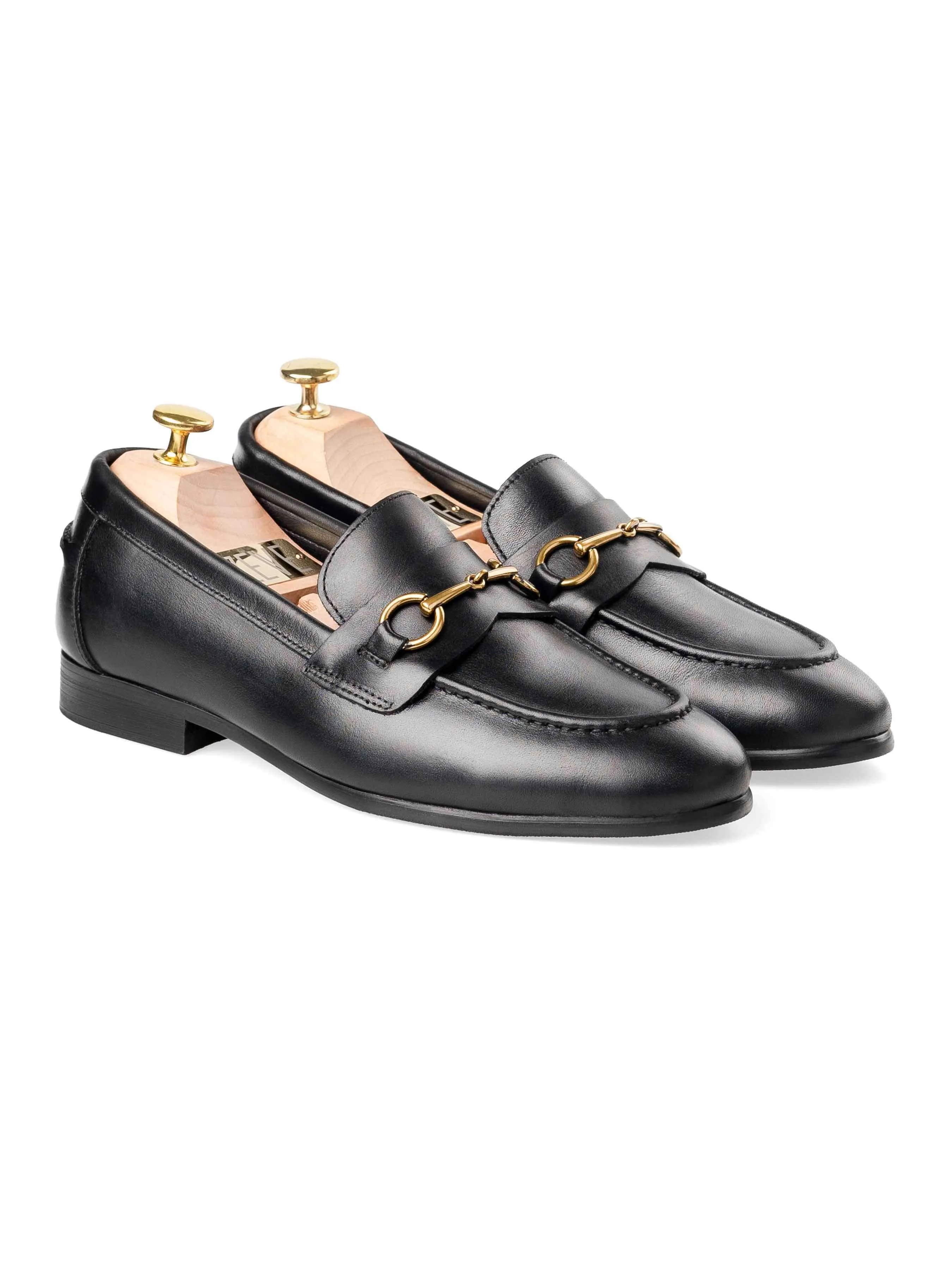 Ivan Horsebit Loafer - Solid Black Leather