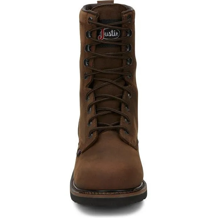 Justin Men's Drywall 8 Steel Toe WP Western Work Boot -Brown- SE961