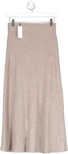 Karen Millen Brown Cashmere Wool Knit Skirt UK S