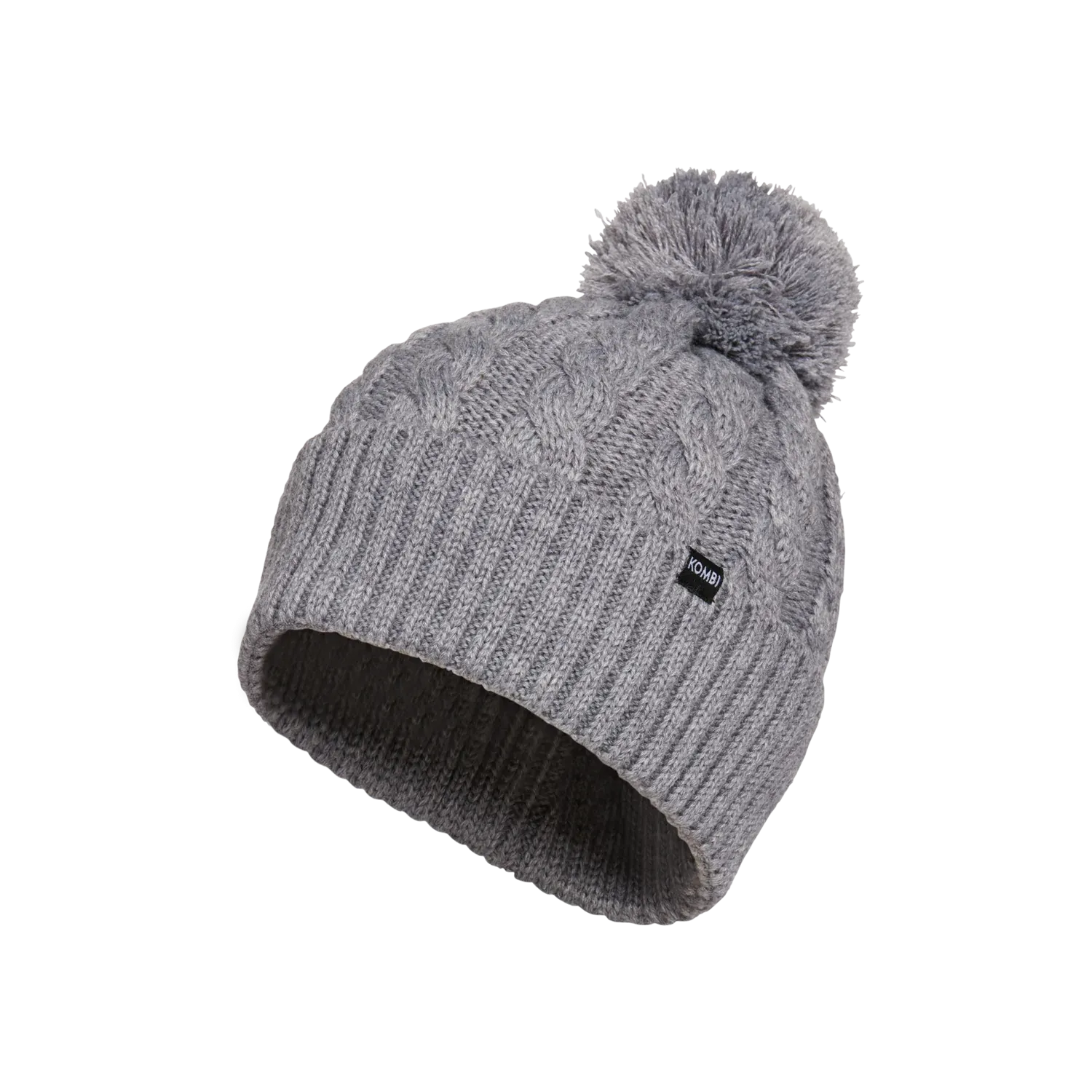 Kombi Grey Melange Braidy Merino Pom Pom Junior Hat