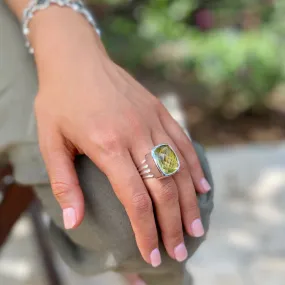 Lemon Quartz Rose Cut Ring - Lila