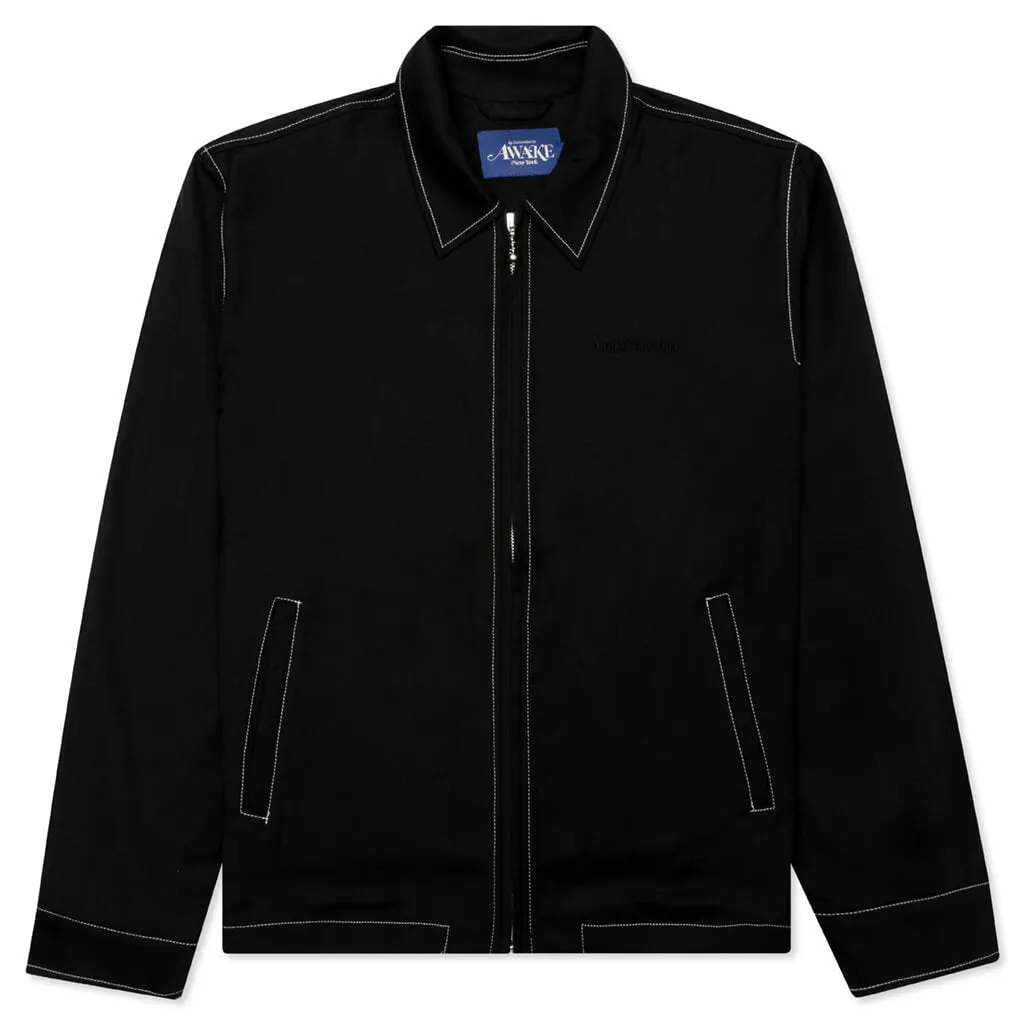 Lightweight Wool Harrington Jacket - Charcoal