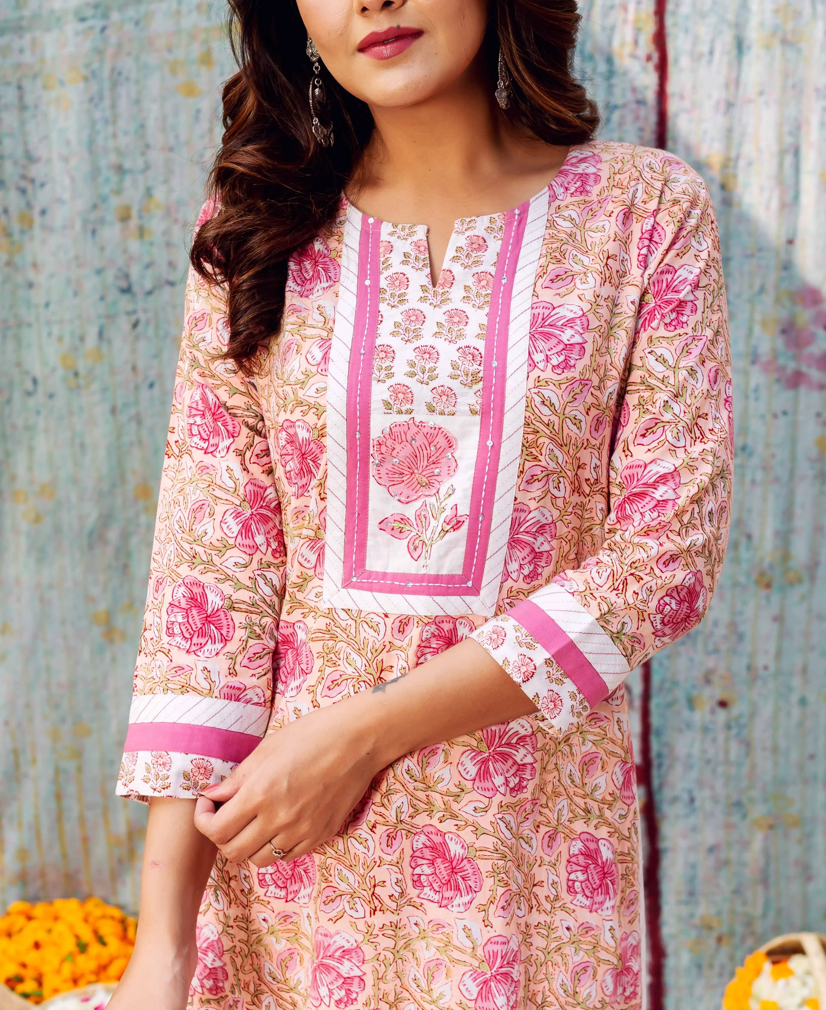 Maaya Printed and Embroidered Straight Kurta