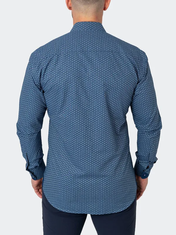 Maceoo Stretch Shirt | Einstein Tonaltriangles Blue