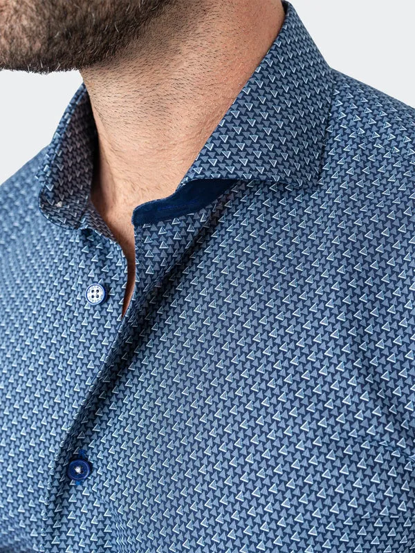 Maceoo Stretch Shirt | Einstein Tonaltriangles Blue