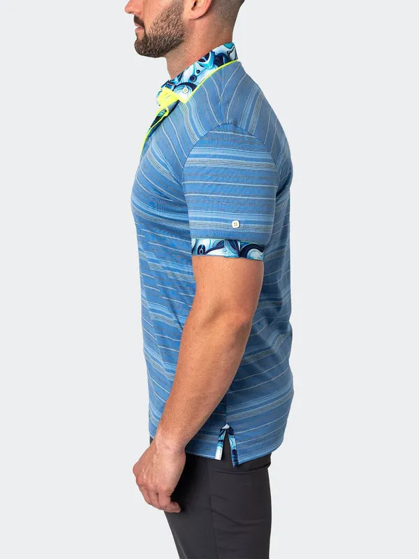 Maceoo Stretch Short-Sleeve Polos | Polo Mozartcielolb Blue