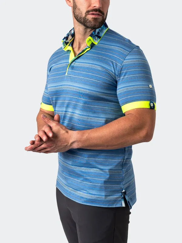 Maceoo Stretch Short-Sleeve Polos | Polo Mozartcielolb Blue