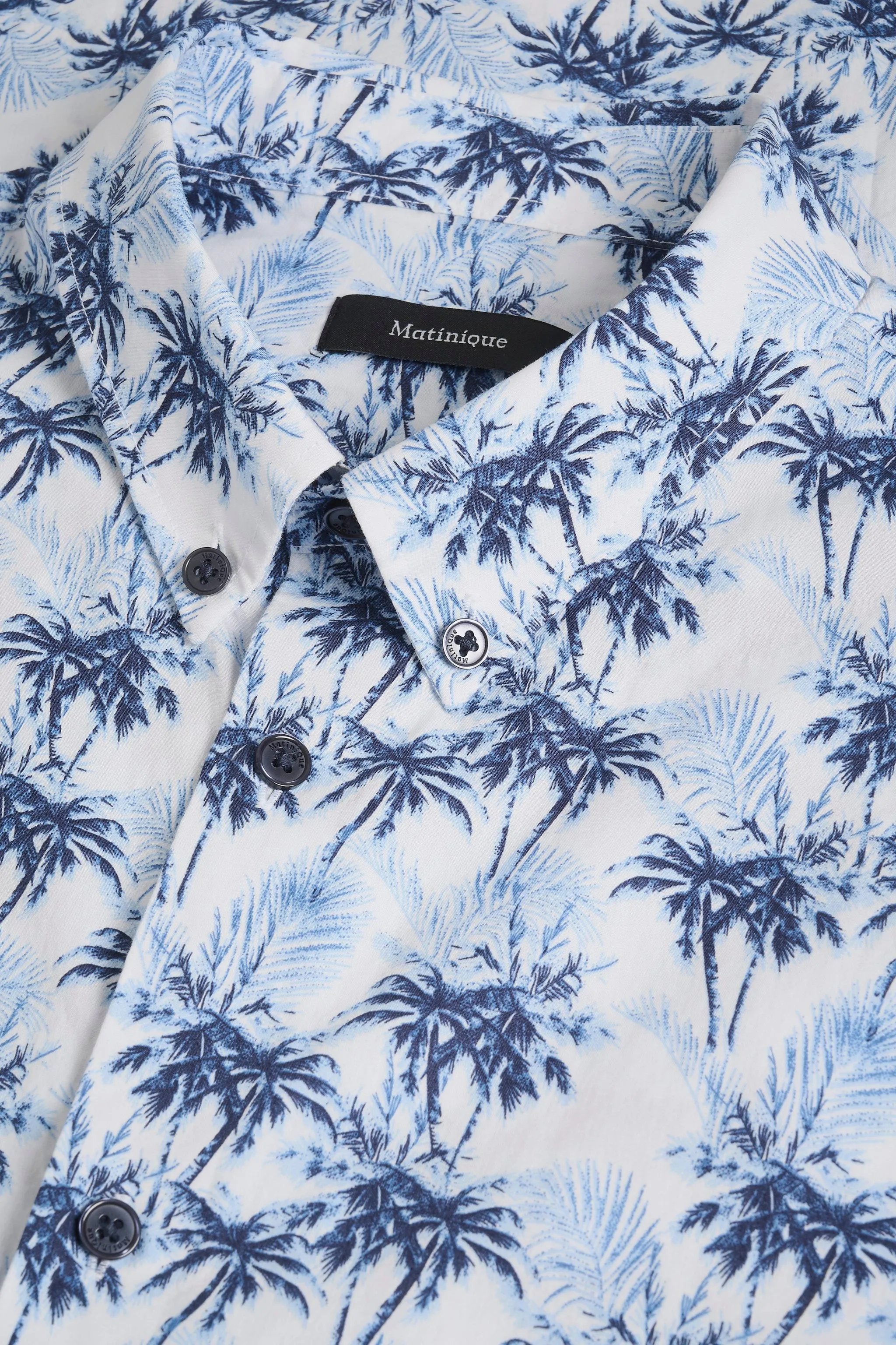 Matinique Palm Print Shirt White