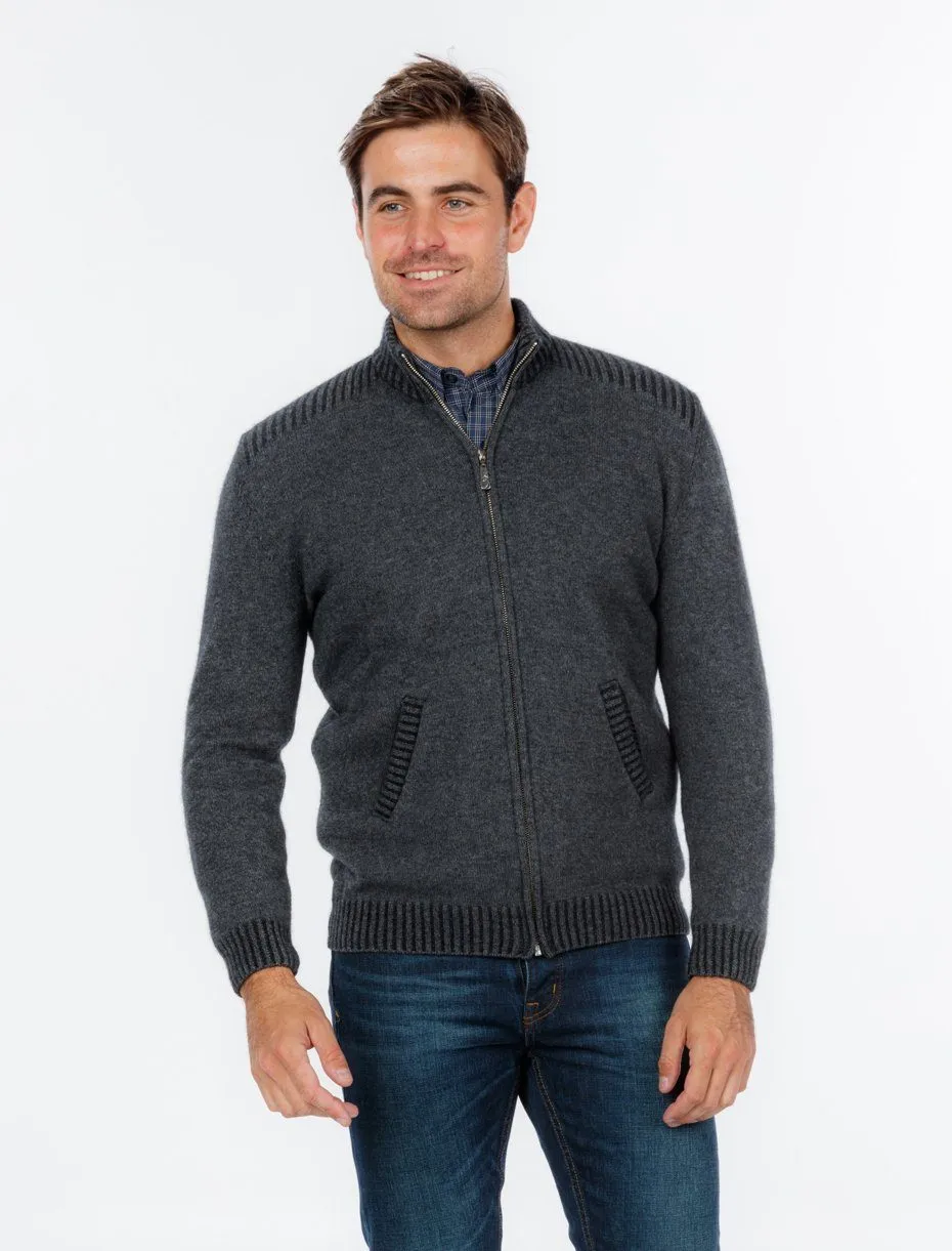 Mens Textured Half Zip Sweater