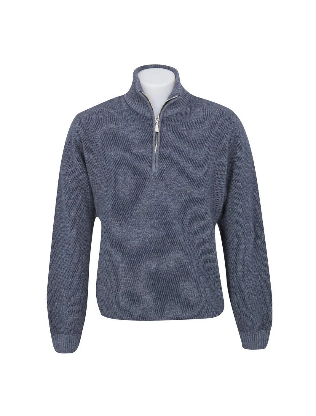 Mens Textured Half Zip Sweater