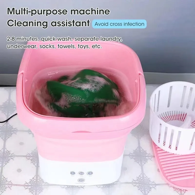 Mini Folding Washing Machine For Clothes With Bucket Washing EJ-80022