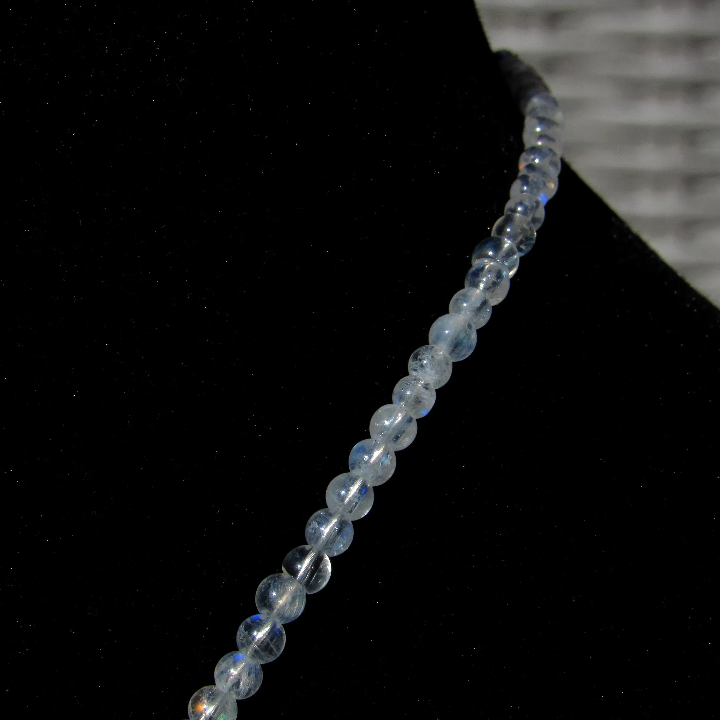 Moonstone gemstones and sterling silver necklace