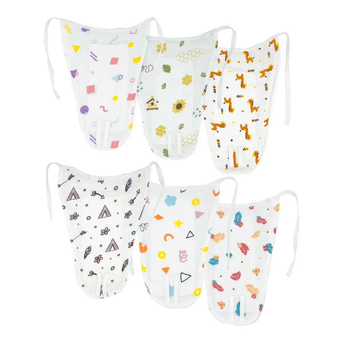 Muslin Nappy- 100% Organic Cotton - 4 Layered Extra soft Langot (Pack of 6)