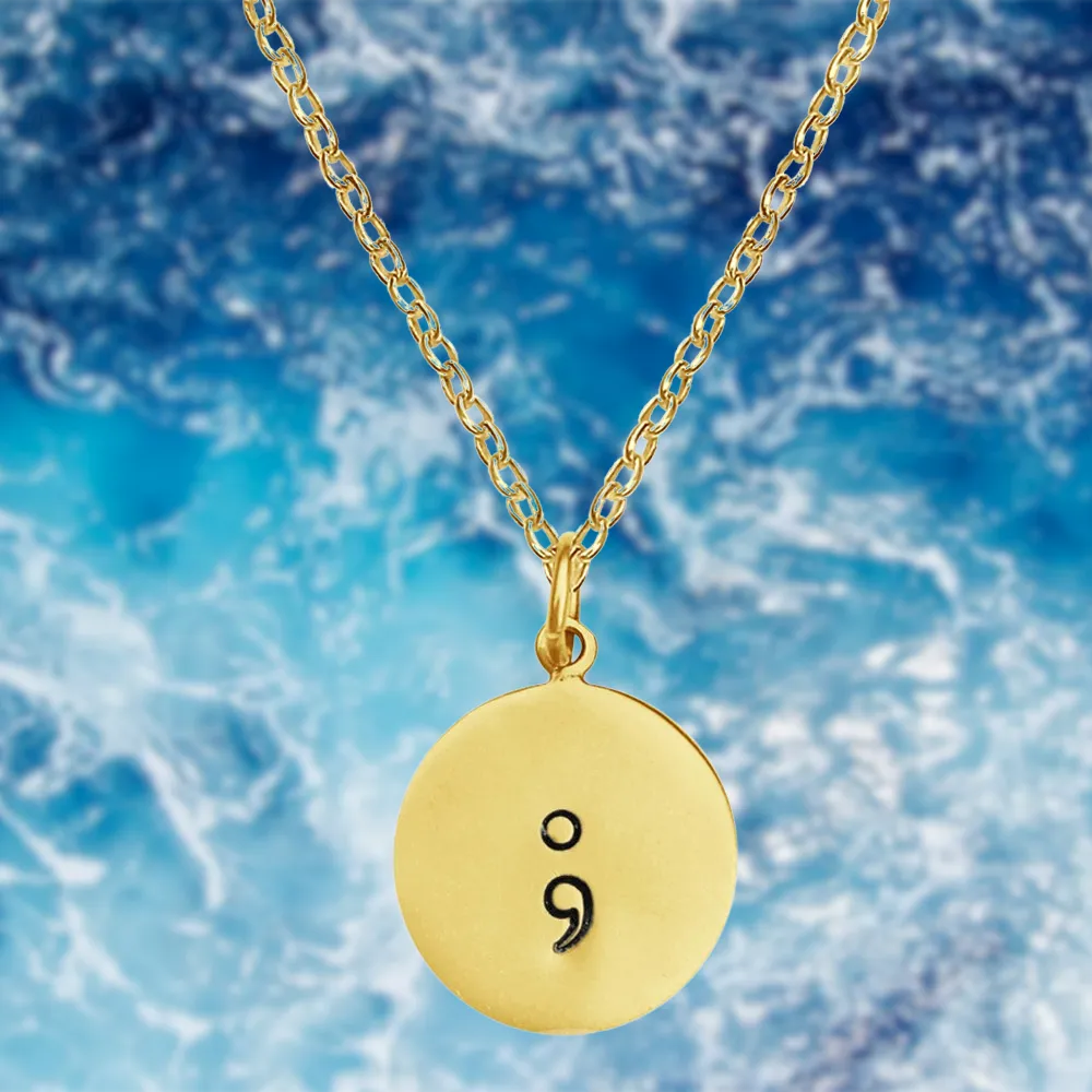 My Story isn't Over Semicolon Necklace (GF)