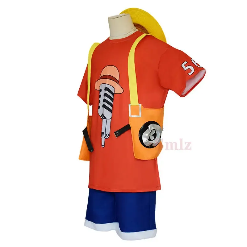 New Anime Cosplay Movie Red Luffy Cosplay Costume