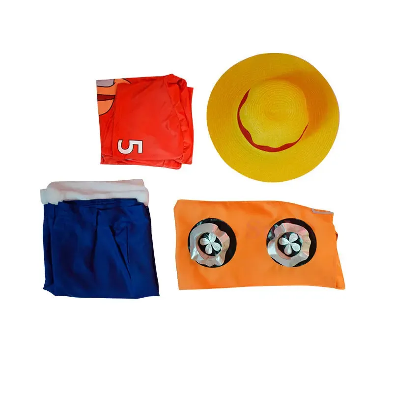 New Anime Cosplay Movie Red Luffy Cosplay Costume