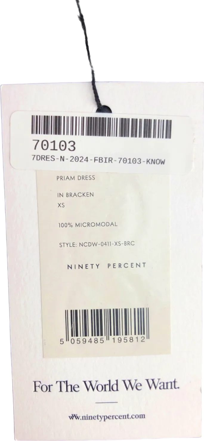 Ninety Percent Bracken Priam Dress UK XS