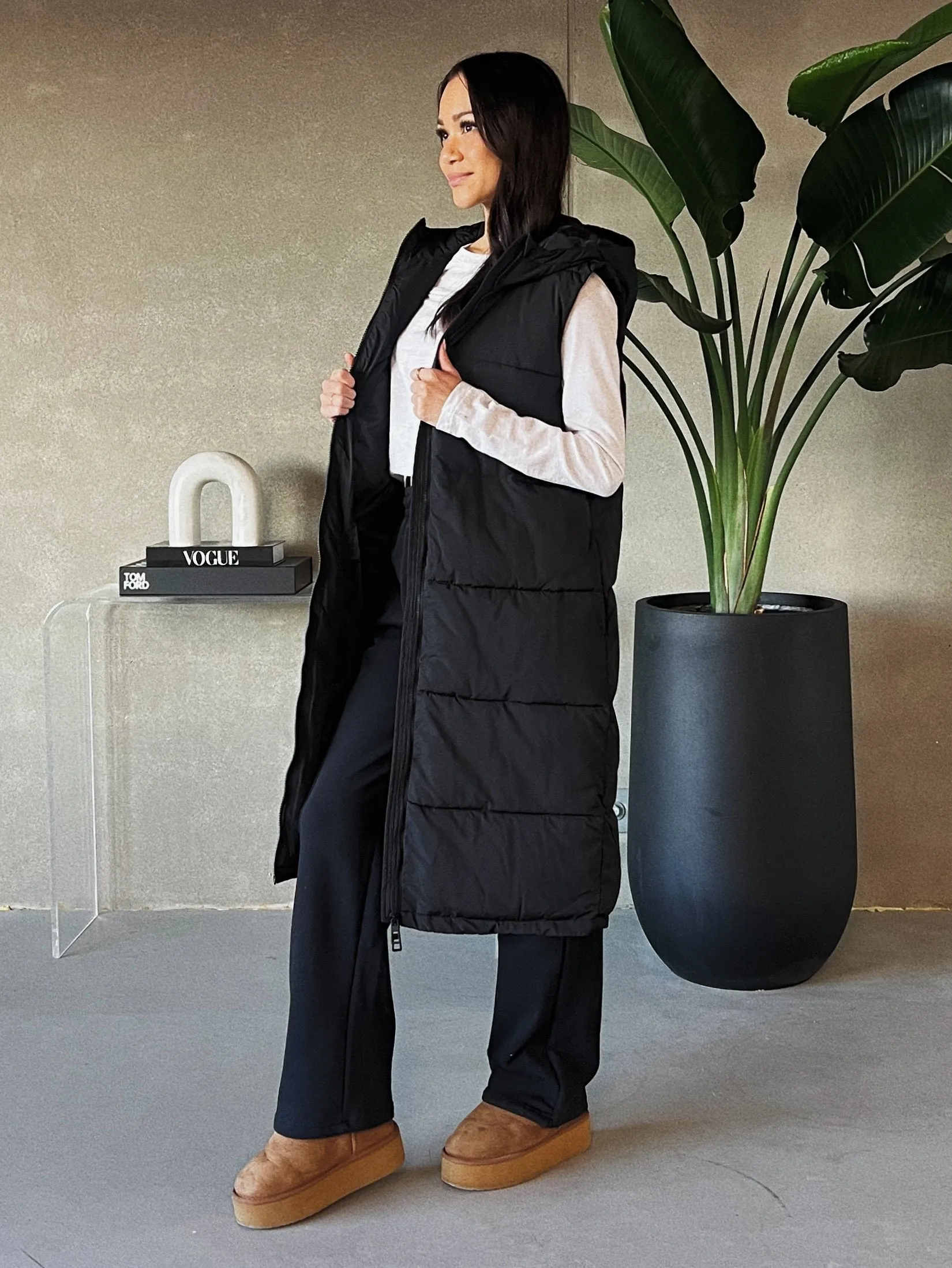 ONLY Alina Long Hooded Puffer Vest