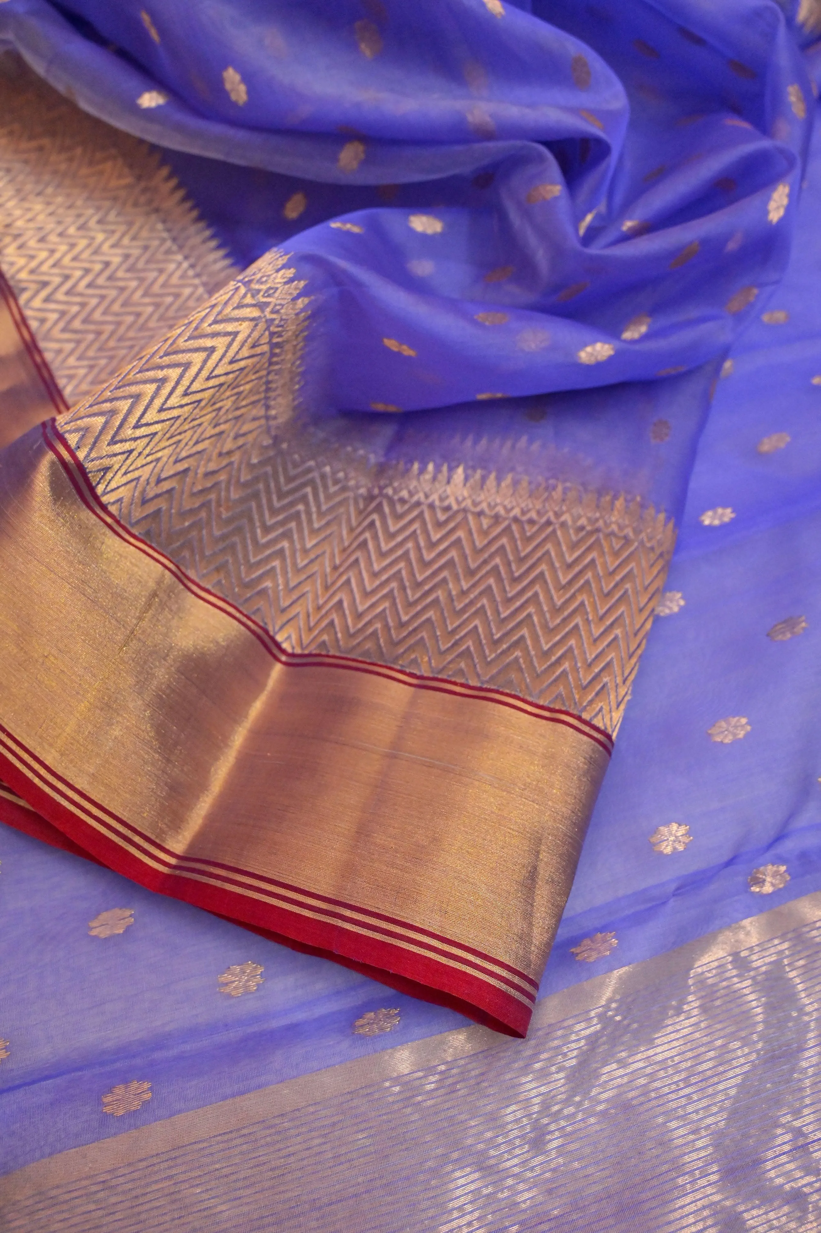 Orchid Color Pure Chanderi Banarasi Silk Saree