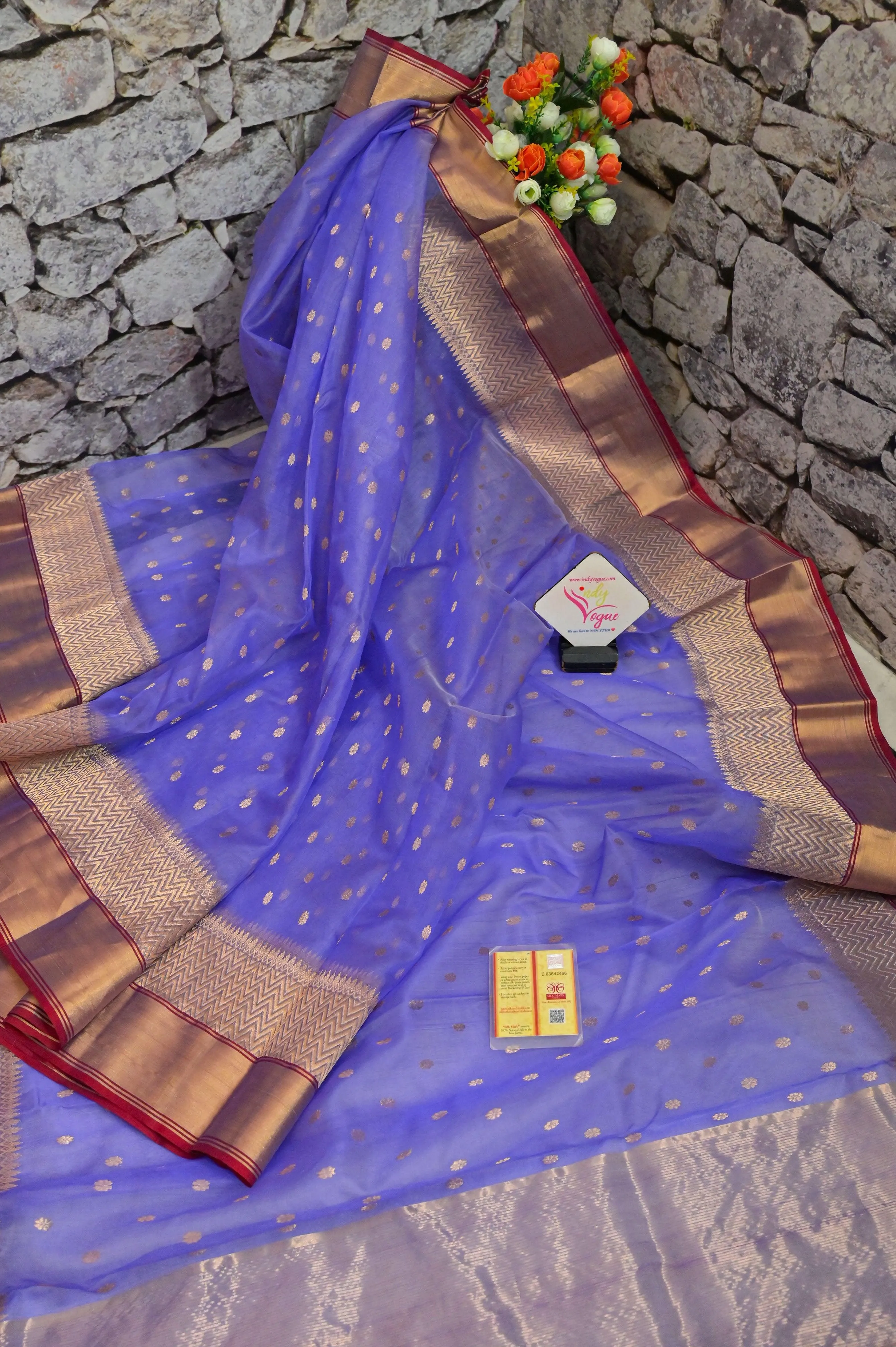 Orchid Color Pure Chanderi Banarasi Silk Saree