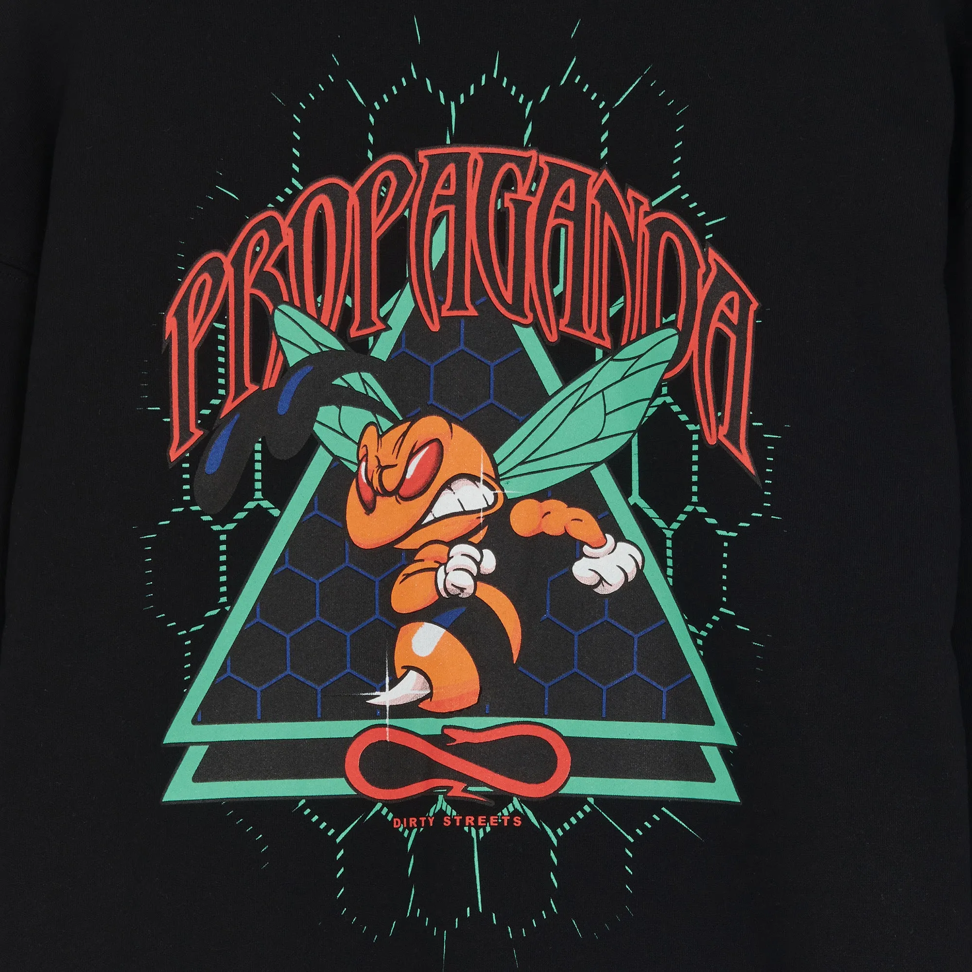 Propaganda sweatshirt with hood and kangaroo pockets Triangle Sting Hoodie 22FWPRFE844-01 black