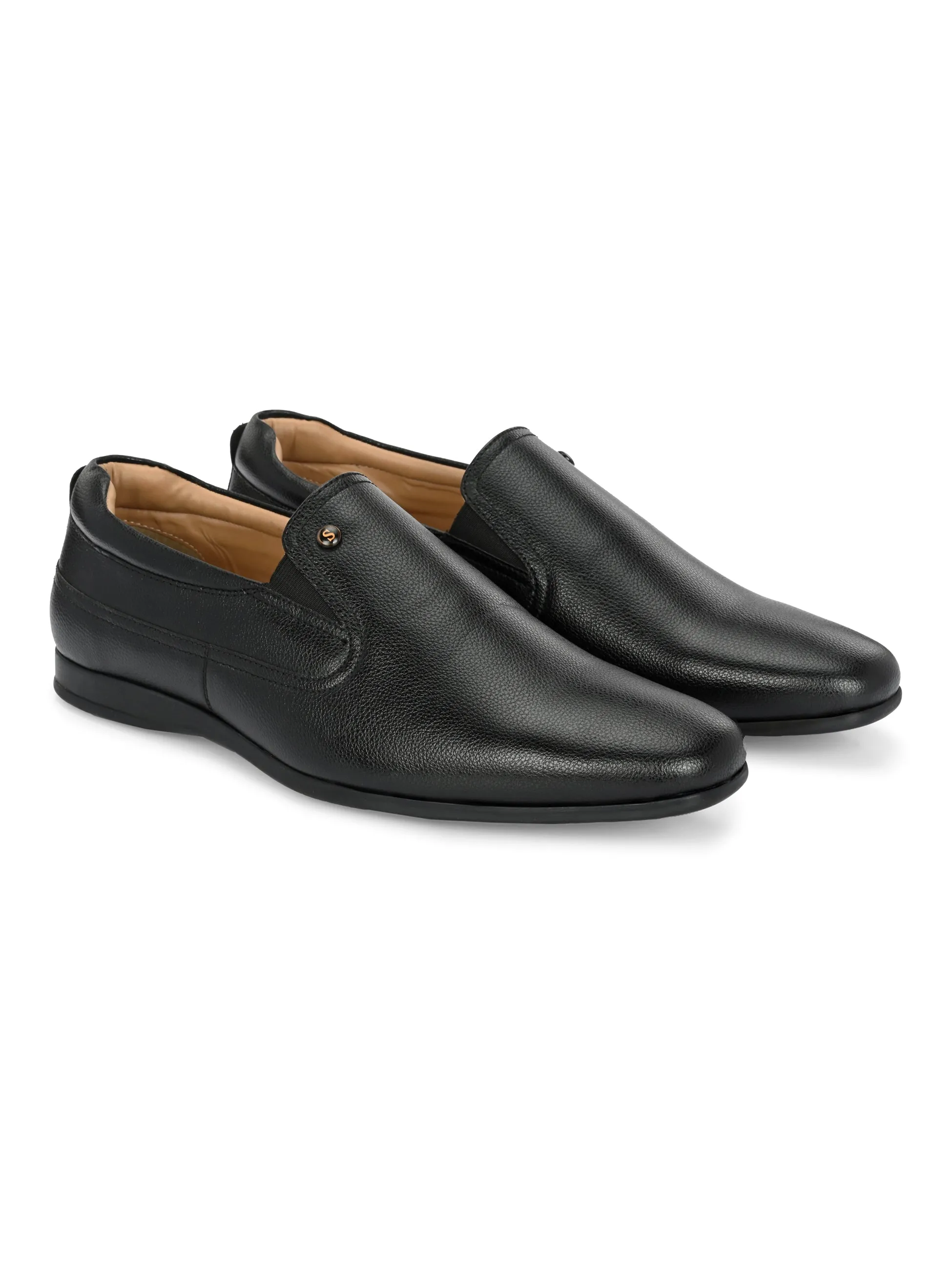 Reine Black Solid Slip-Ons