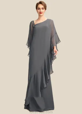 Roberta Sheath/Column One-Shoulder Floor-Length Chiffon Mother of the Bride Dress STK126P0014995