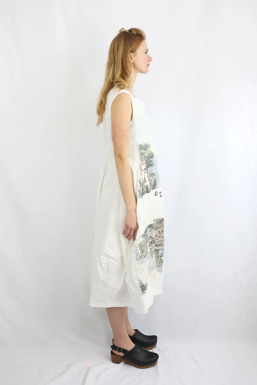 RUNDHOLZ BLACK LABEL LANDSCAPE PRINT COCOON DRESS