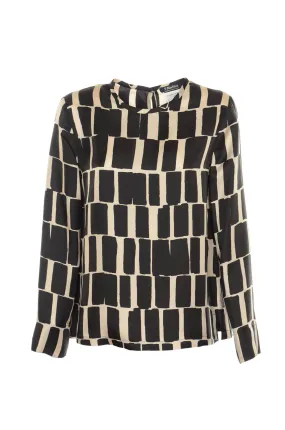 'S Max Mara Printed Round Neck Blouse