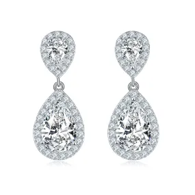 S925 Moissanite Pear Cut Hola Earring